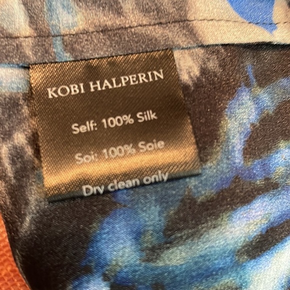 Kobi Halperin Eleni cobalt blue 100% silk blouse size small NWT - Picture 6 of 8